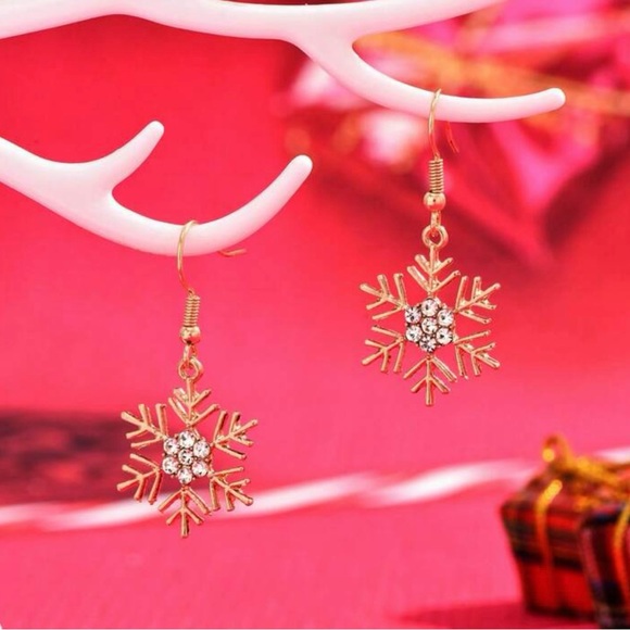 Jewelry - Simple yet elegant metal snowflake earrings